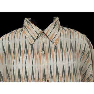 Jordan Craig Mens Shirt Short Sleeve Button  Sage Peach Geometric XL‎ NEW